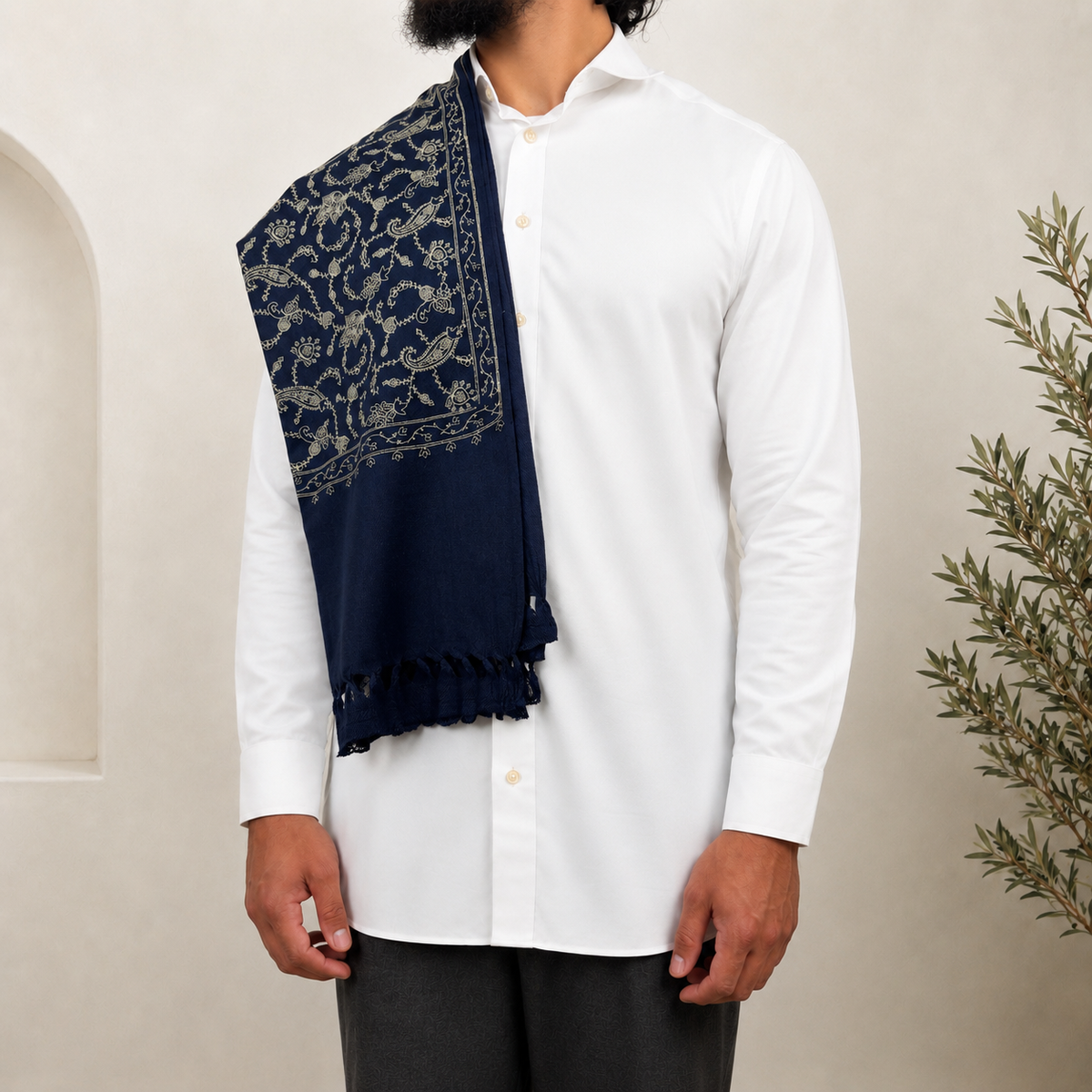 Blue Embroidered Shawls
